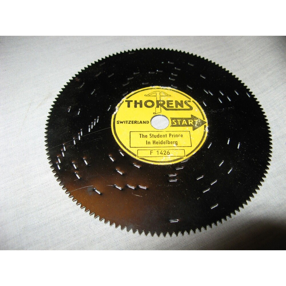 Thorens Switzerland Music Box 4.5" Metal Disc Student Prince of Heidelberg F1426